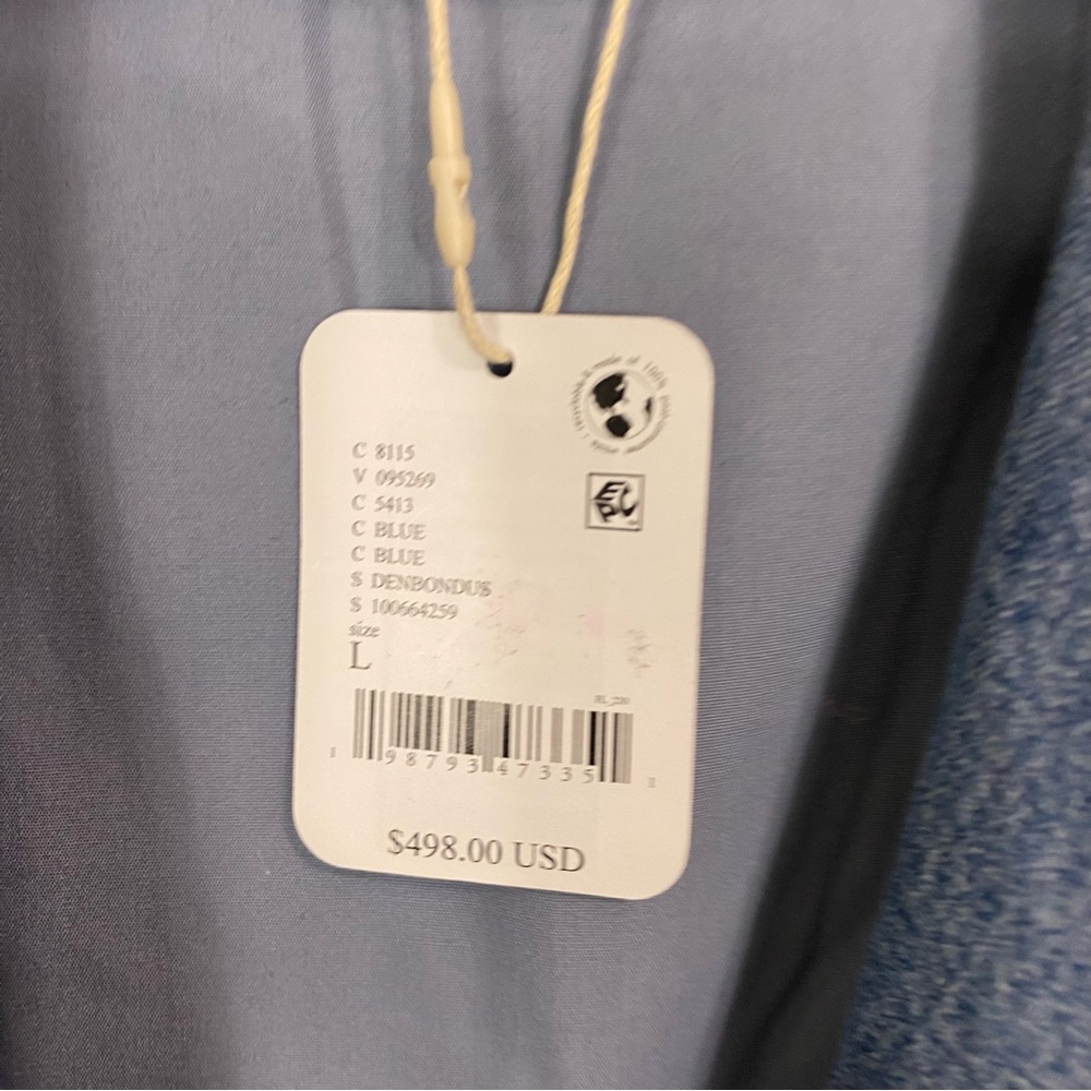 Free People Denim & Bone Buffalo Denim Duster Butterfly Floral Embroidered Sz‎ L - Picture 5 of 10